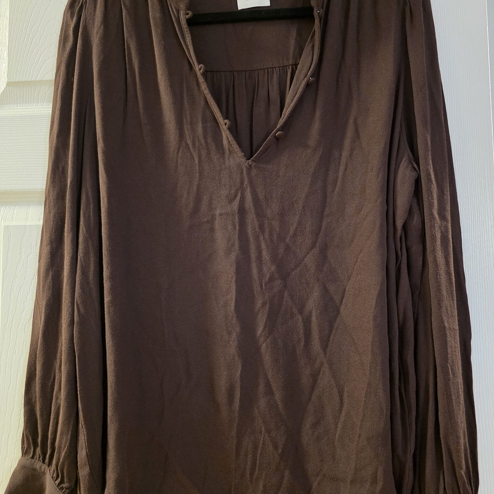 Wilfred Deep Brown V-Neck Blouse